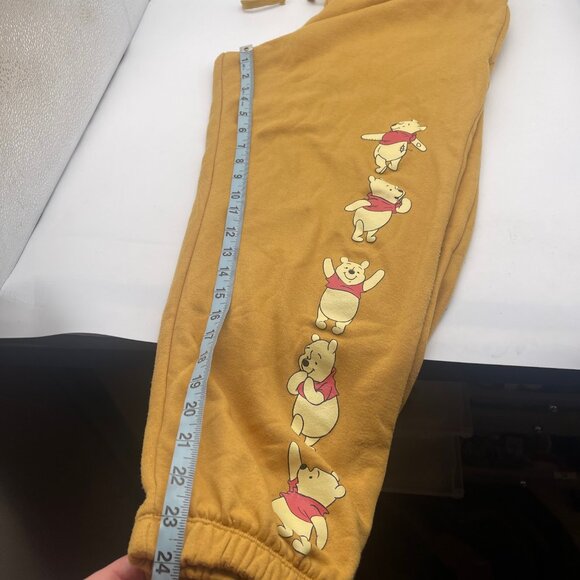 Disney Women's Medium Winnie The Pooh Mustard Yellow Jogger Sweatpants Z - Picture 5 of 9